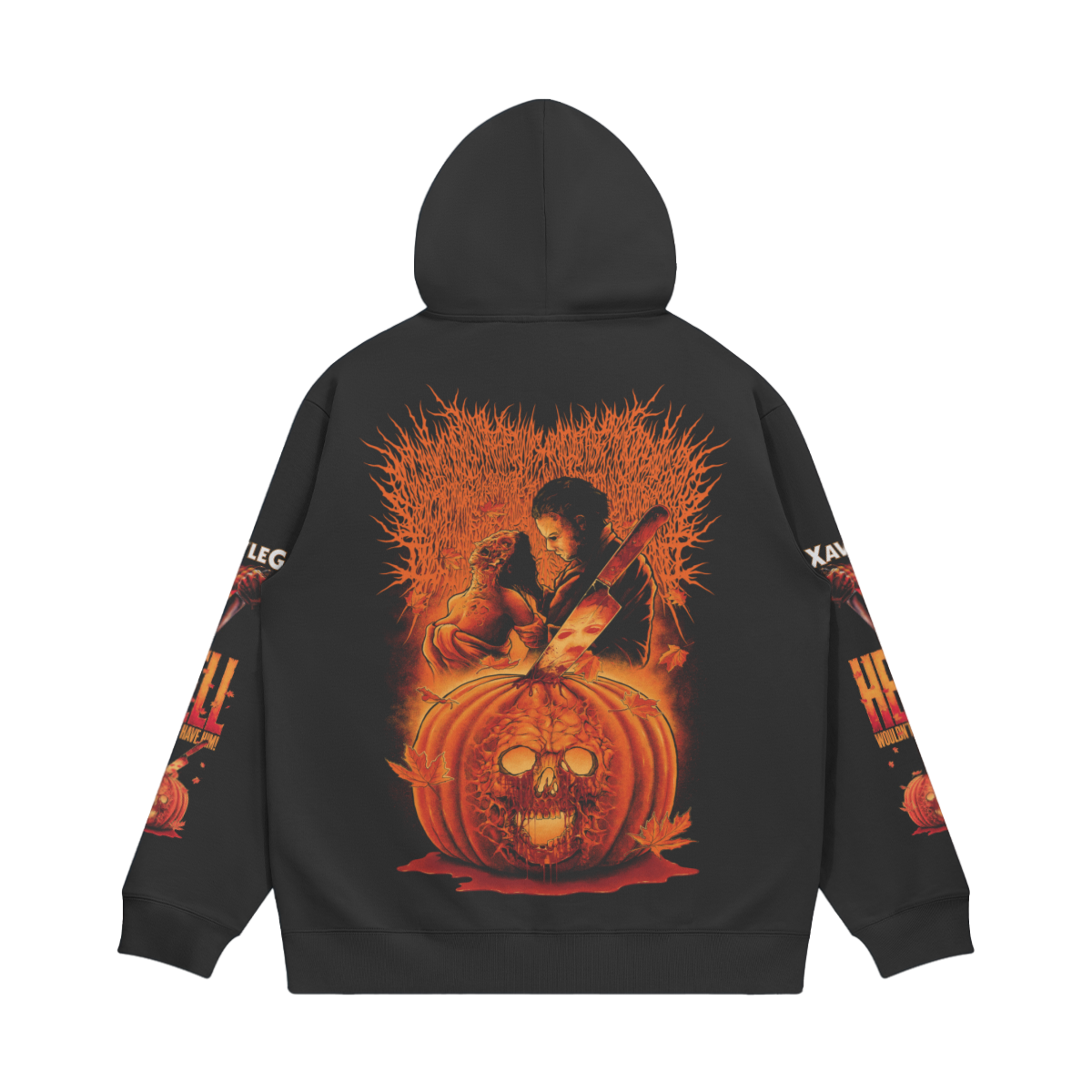 Xavleg Hell Wouldn't Have Him limited edition Hoodie in black, back print, photo 2