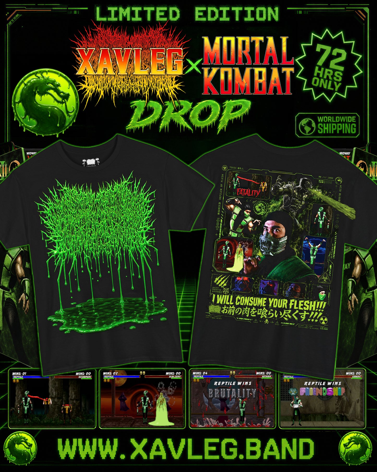 Xavleg - 'I Will Consume Your Flesh' Limited Edition T-Shirt