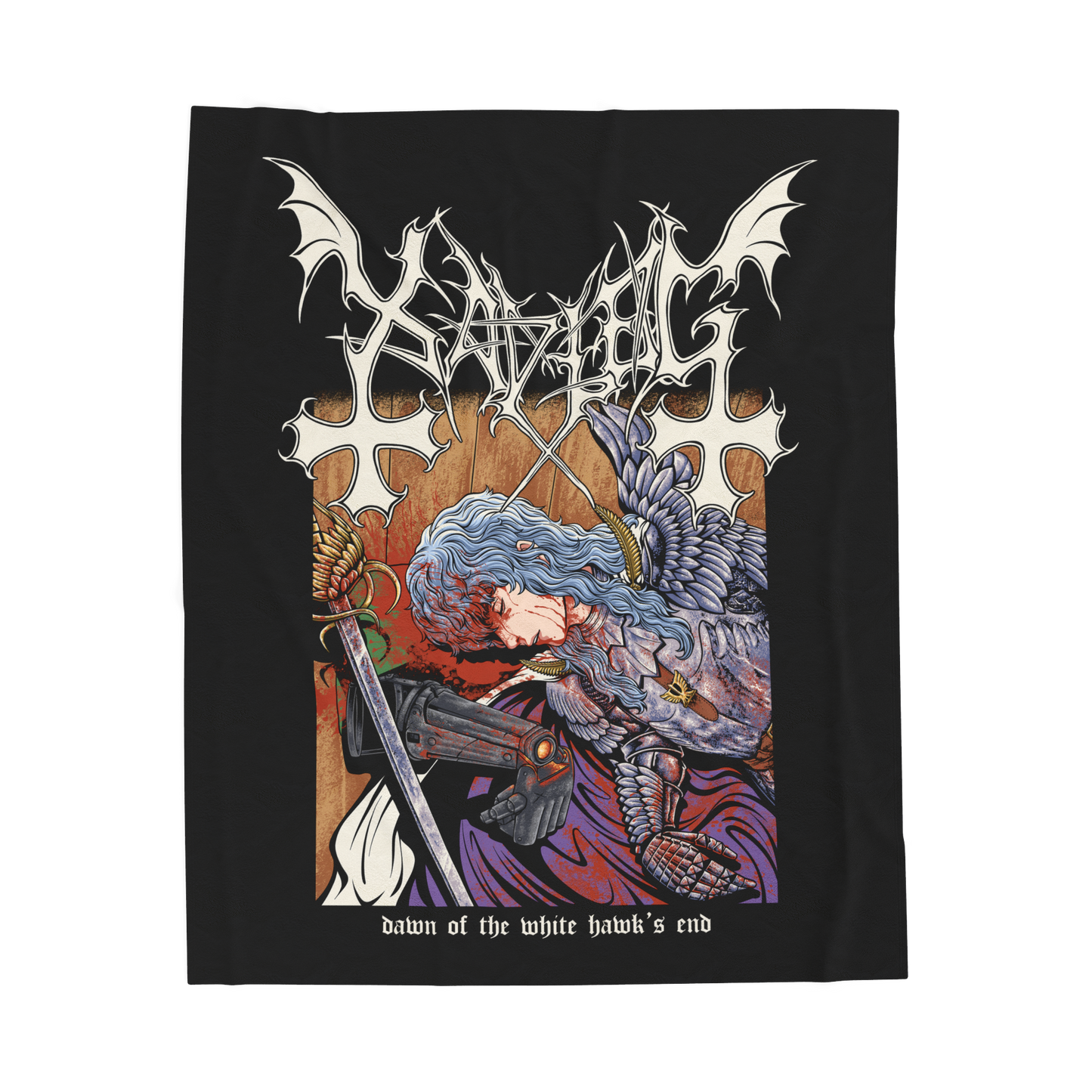 Xavleg - 'White Hawk's End' Limited Edition Velveteen Plush Blanket