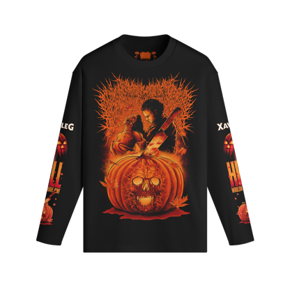 Xavleg Hell Won't Have Him limited edition Long-Sleeve in black, front print