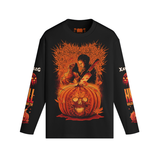 Xavleg Hell Won't Have Him limited edition Long-Sleeve in black, front print