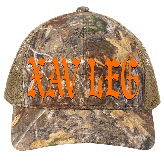 Xavleg South African Death Metal Camo Trucker Cap, front print