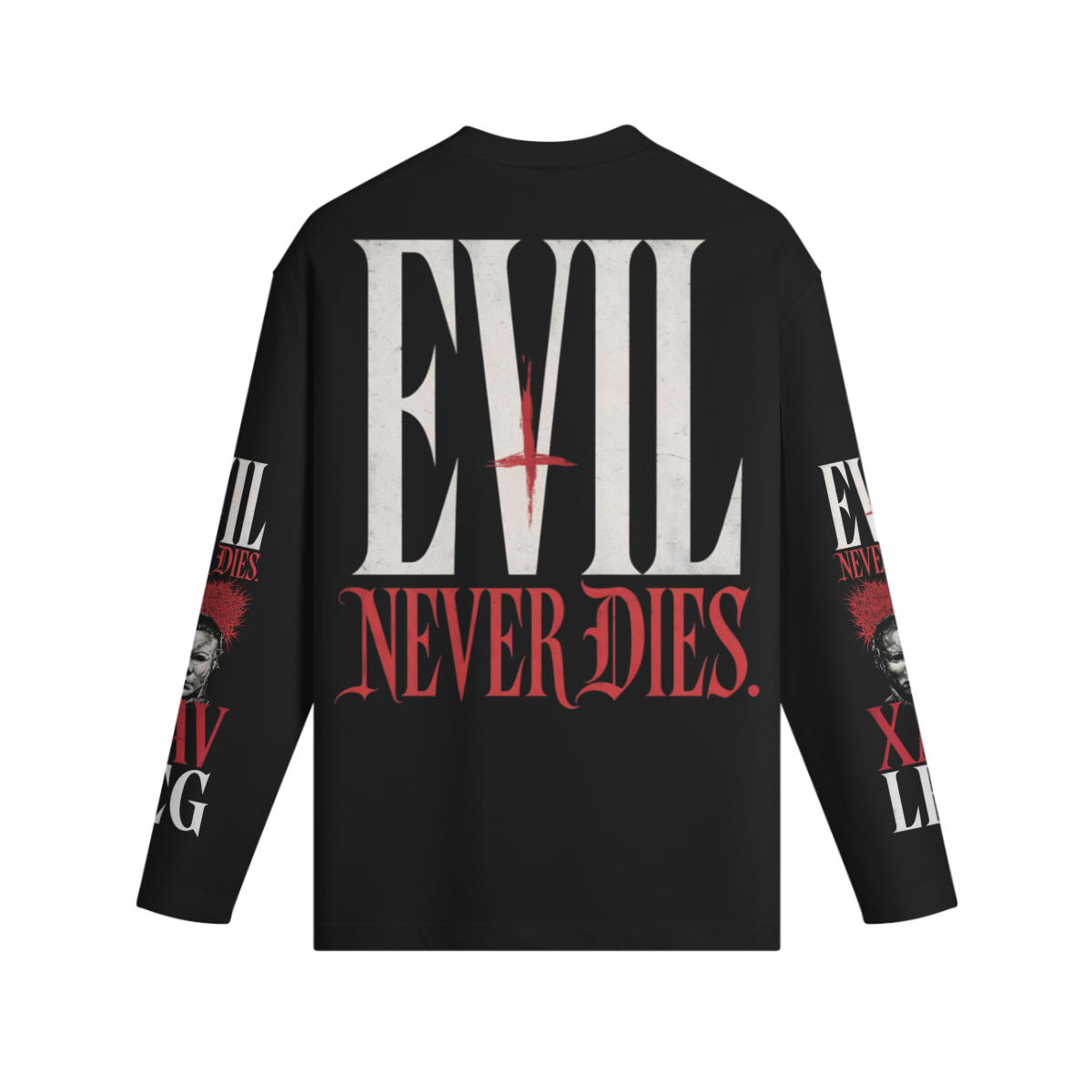 Xavleg Evil Never Dies limited edition Long-Sleeve in black, back print