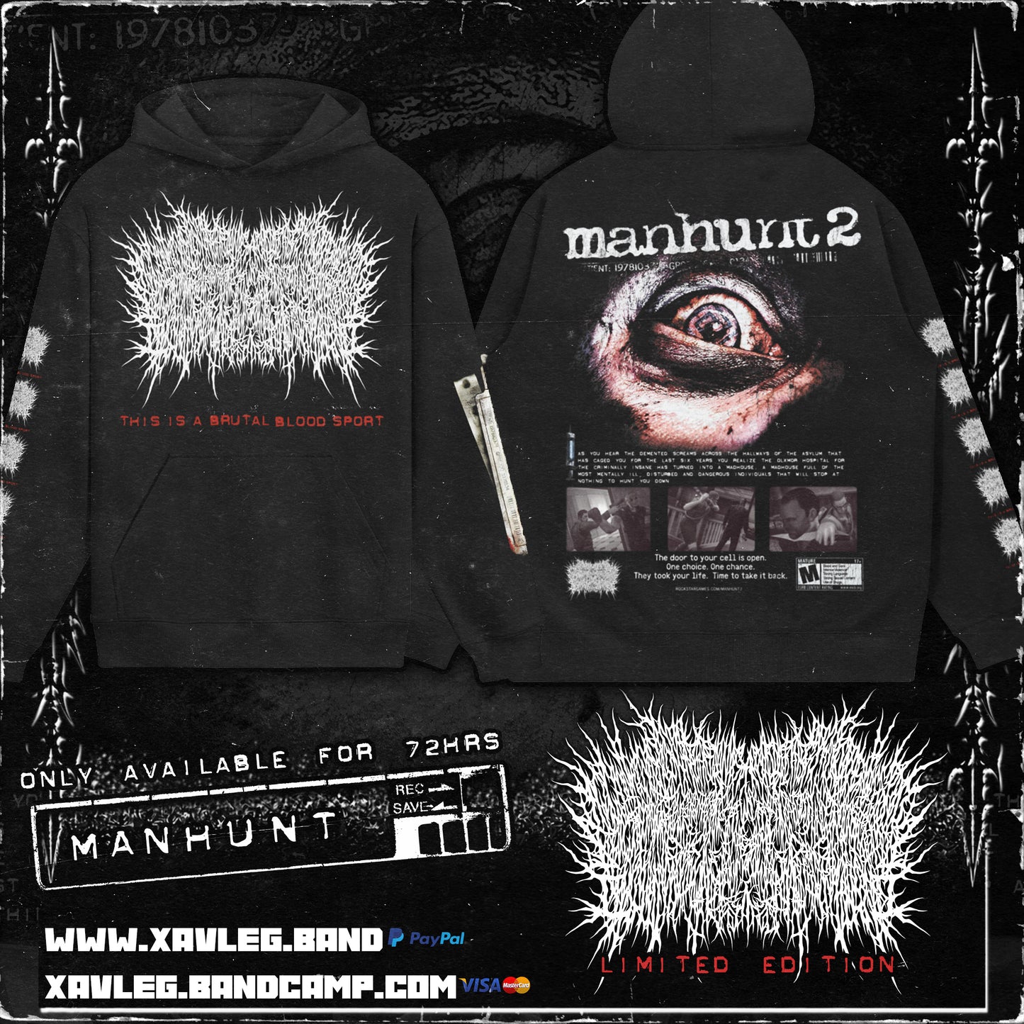 Xavleg - "Brutal Blood Sport" Hoodie