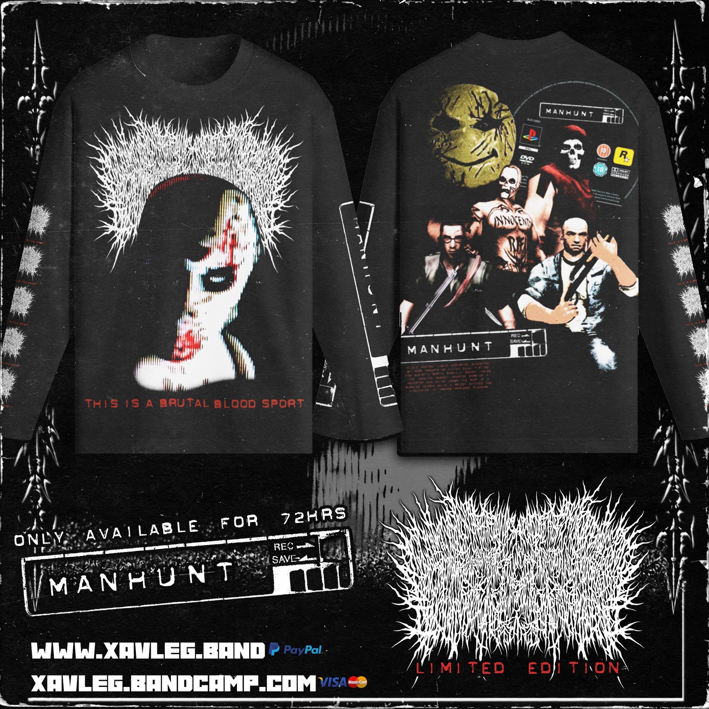 Xavleg - "Brutal Blood Sport" Long Sleeve