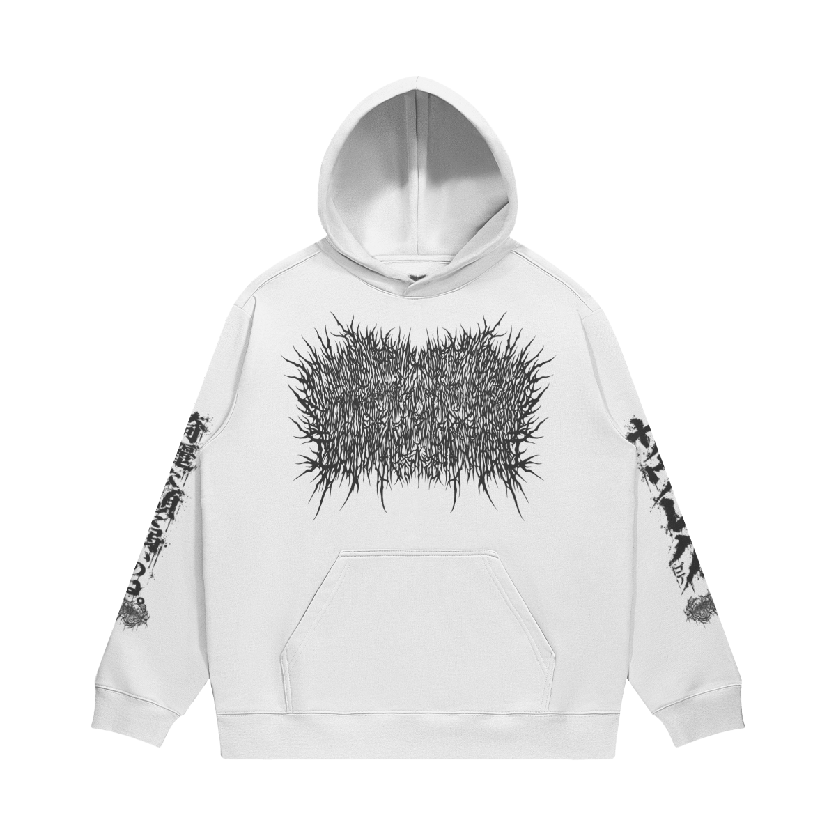 Xavleg Two Face limited edition Hoodie in white, front print, photo 2