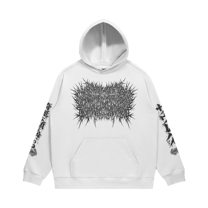Xavleg Two Face limited edition Hoodie in white, front print, photo 2